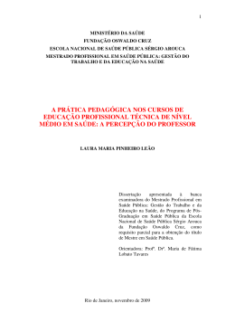 a prática pedagógica nos cursos de educação profissional técnica