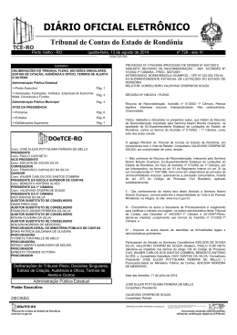 DI&Aacute;RIO OFICIAL ELETR&Ocirc;NICO Tribunal de Contas do - TCE-RO