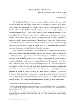 Defesa de Helena, defesa de Fedra Prof. Dr. Fernando