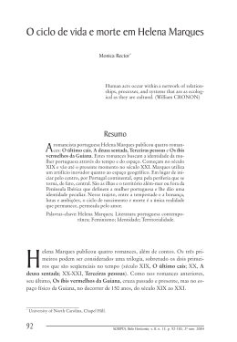 &ldquo;O ciclo de vida e morte em Helena Marques&ldquo;.