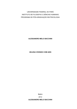 BACCHINI, Alessandro Melo. Helena Vivendo com AIDS.