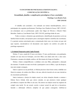 Sexualidade, fam&iacute;lia e complica&ccedil;&otilde;es psicol&oacute;gicas &ndash; Caso conclu&iacute;do