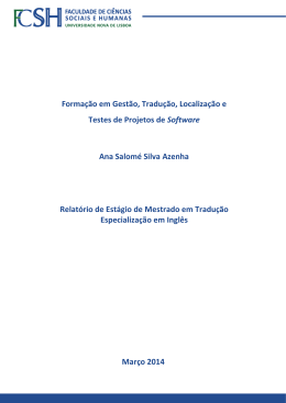 Forma&ccedil;&atilde;o em Gest&atilde;o, Tradu&ccedil;&atilde;o, Localiza&ccedil;&atilde;o e Testes de