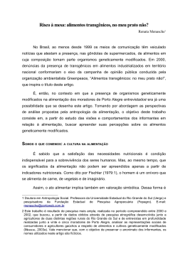 Risco &agrave; mesa: alimentos transg&ecirc;nicos, no meu prato n&atilde;o?