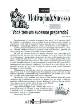 Você tem éum sui`cessﬁor preparado?