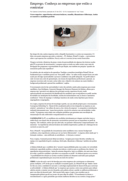 Emprego. Conhe&ccedil;a as empresas que est&atilde;o a