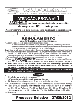 Processo Seletivo 25/05/2012