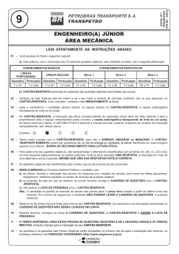 PROVA 9 - ENGENHEIRO(A) J&Uacute;NIOR - &Aacute;REA