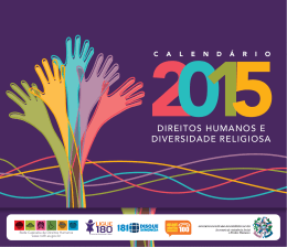 2015 Calend&aacute;rio de Direitos Humanos e Diversidade