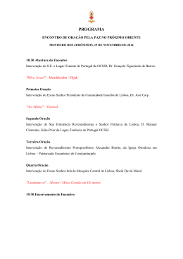 PROGRAMA - Ordem de Cavalaria do Santo Sepulcro de Jerusalém