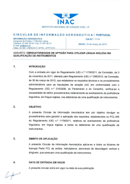 Circular de Informação Aeronáutica n.º 11/2014