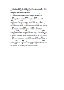 5. Salmo 115 - O Cálice Por Nos Abencoado (Fa)