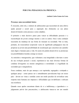POR UMA PEDAGOGIA DA PRESEN&Ccedil;A