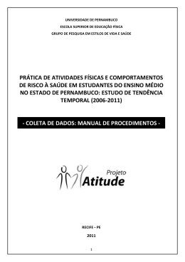 pr&aacute;tica de atividades f&iacute;sicas e comportamentos de risco &agrave; sa&uacute;de em