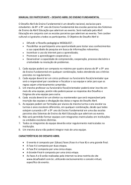 DESAFIO ABRIL DO ENSINO FUNDAMENTAL O Desafio