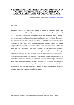 a representa&ccedil;&atilde;o da pr&aacute;tica docente em qu&iacute;mica na perspectiva