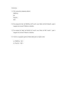 Exerc&iacute;cios: 1) D&ecirc; o nome dos compostos abaixo: Pb - Unifal-MG