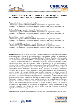 MICRO USINA PARA A PRODUÇÃO DE BIODIESEL