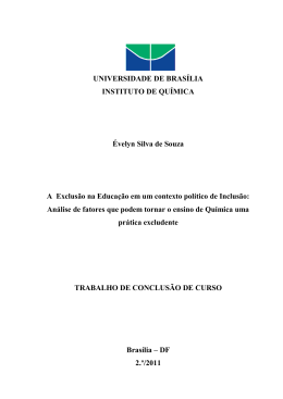 UNIVERSIDADE DE BRASÍLIA INSTITUTO DE QUÍMICA