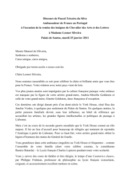 Discours Arts et Lettres Leonor Silveira 25_01_11