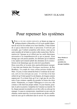 Pour repenser les syst&egrave;mes