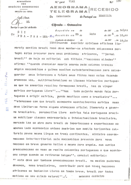 Telegrama sobre posicionamento/afastamento do governo