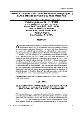 ABSOR&Ccedil;&Atilde;O DE NITROG&Ecirc;NIO PARA Schizolobium
