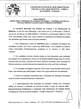 Realização da Avaliação Psicológica