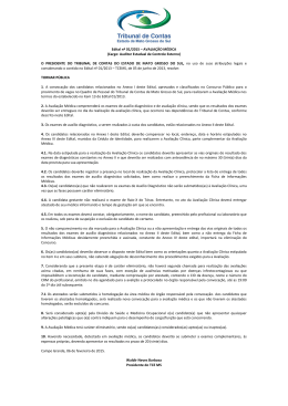 Edital nº 01/2015 – AVALIAÇÃO MÉDICA (Cargo: Auditor