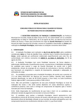 EDITAL N&ordm; 03/13/2011 - Realiza&ccedil;&atilde;o da Avalia&ccedil;&atilde;o Psicol&oacute;gica