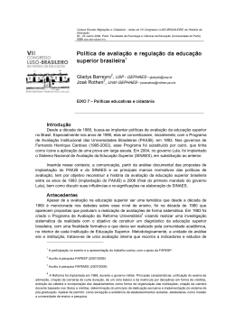 Política de avaliação e regulação da educação superior brasileira