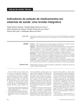 Indicadores da sele&ccedil;&atilde;o de medicamentos em sistemas de