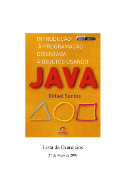 Introdução à POO Usando Java — Lista de Exercícios.