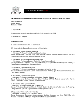 FACULDADE DE DIREITO UFMG PAUTA da Reuni&atilde;o Ordin&aacute;ria do