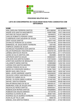 processo seletivo 2014 lista de concorrentes às vagas