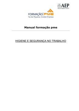 Manual forma&ccedil;&atilde;o pme HIGIENE E SEGURAN&Ccedil;A NO TRABALHO