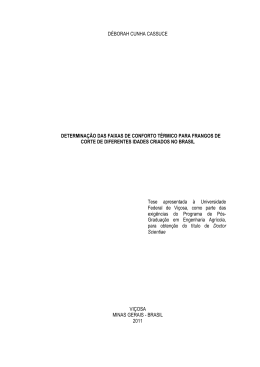Determina&ccedil;&atilde;o das faixas representativas de conforto t&eacute;rmico