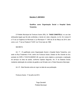Decreto nº 2557/2014 Qualifica como Organização Social o Hospital