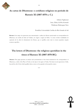 As cartas de Dhutmose: o cotidiano religioso no per&iacute;odo