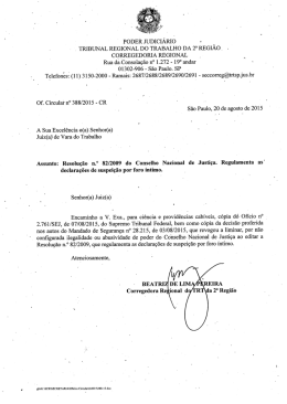 poder judiciário - Tribunal Regional do Trabalho da 2ª Região SP