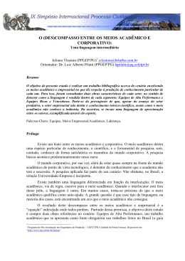 (des\)compasso entre os meios acad&ecirc;mico e corporativo