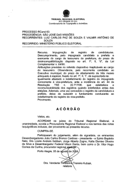 processo RCand 63 - Tribunal Regional Eleitoral do Rio Grande do