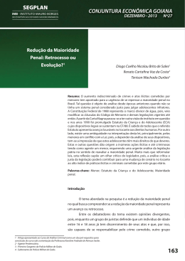 Redu&ccedil;&atilde;o da Maioridade Penal: Retrocesso ou Evolu&ccedil;&atilde;o?1