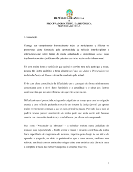 Papel dos Ju&iacute;zes e Procuradores no &acirc;mbito da Justi&ccedil;a de Menores