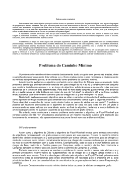 Problema do Caminho M&iacute;nimo