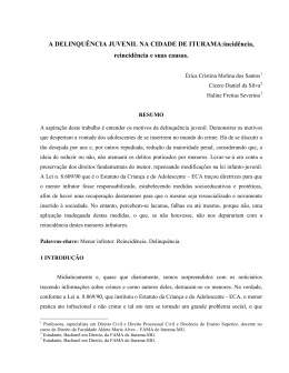 A DELINQU&Ecirc;NCIA JUVENIL NA CIDADE DE