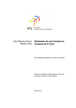 Vitor Marcelo Nunes Martins Anjo Realiza&ccedil;&atilde;o de uma Cantata em