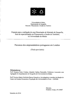 Proposta para a realiza&ccedil;&atilde;o de uma Disserta&ccedil;&atilde;o de