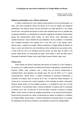 A realização de uma oficina ambiental no Colégio Militar do Recife