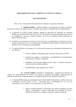 1 PROCEDIMENTOS PARA AUDIÊNCIA E CONSULTA